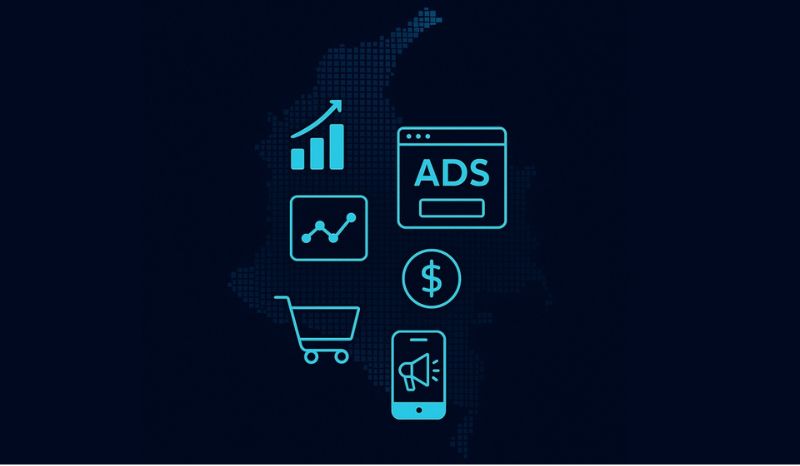  advertising icons that are part of a digital pattern
