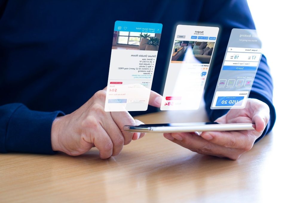 Man making a direct hotel booking