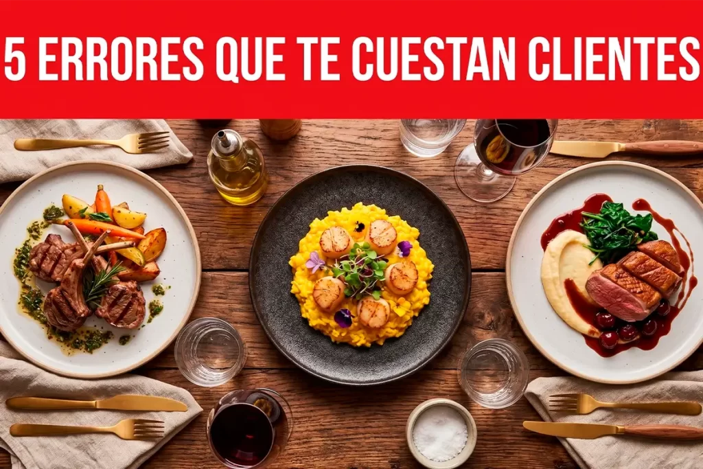 Tres platos gourmet de alta cocina en mesa de restaurante colombiano: cordero, risotto con vieiras y pato.